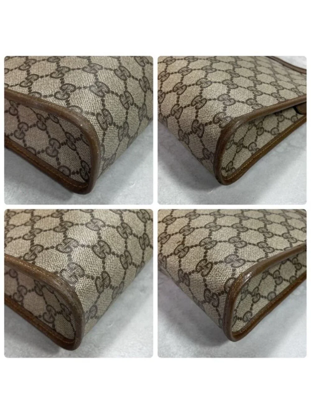 Gucci GG Clutch Brown Second Leather Logo